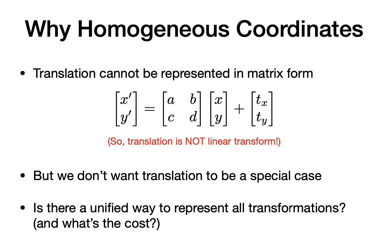 Why Homogeneous Coordinates