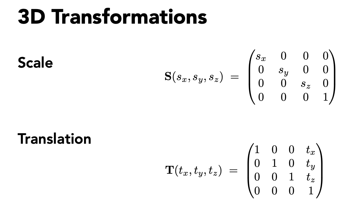 3D transformations