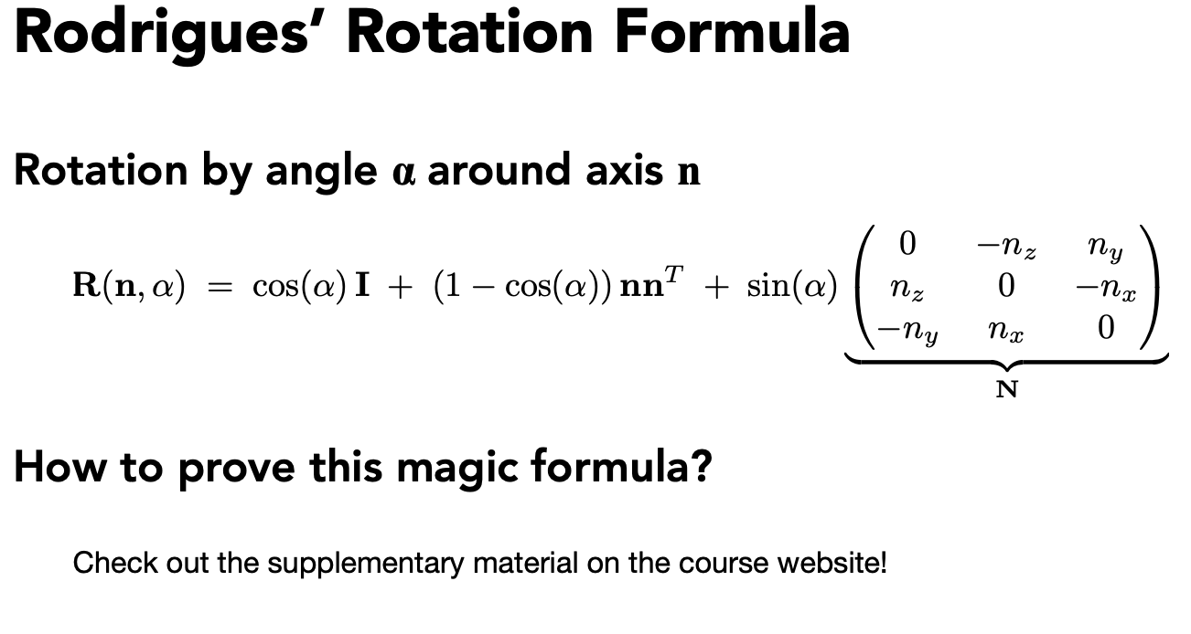 Rodrigues’ Rotation Formula