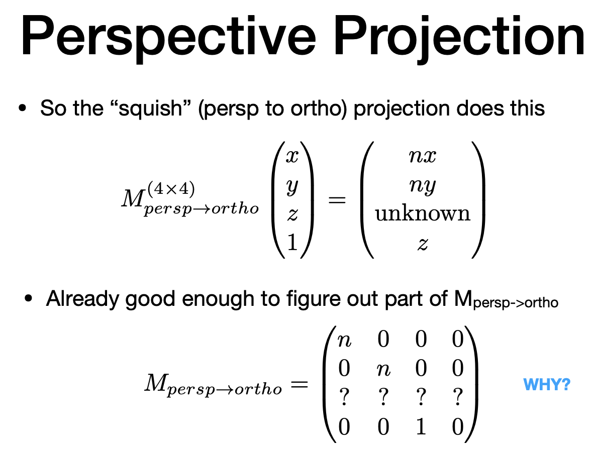 Perspective Projection cont.