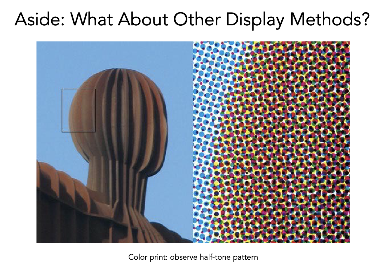 Aside: What about other display methods