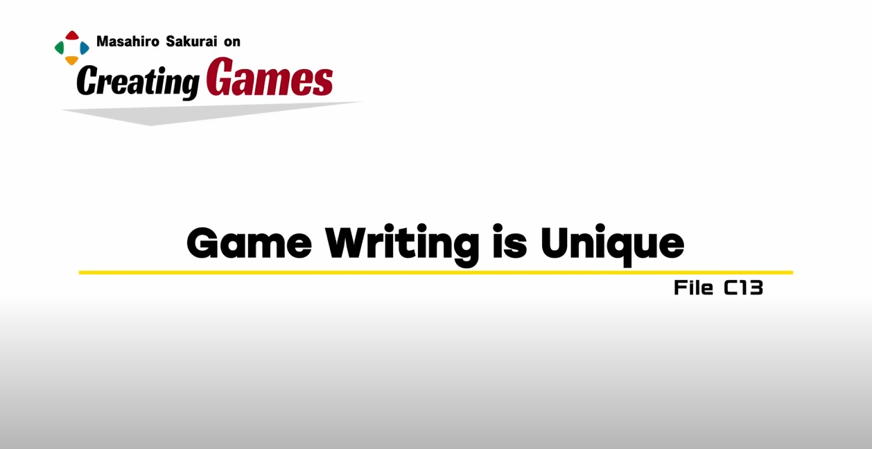 20250105 - Game Writing is Unique