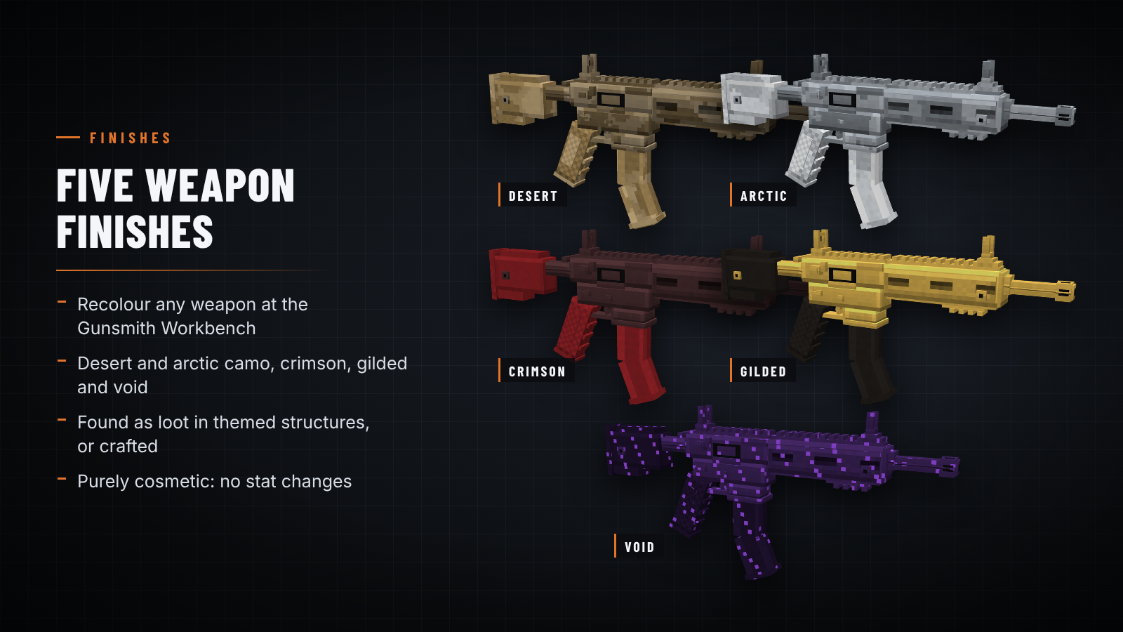 Five weapon finishes