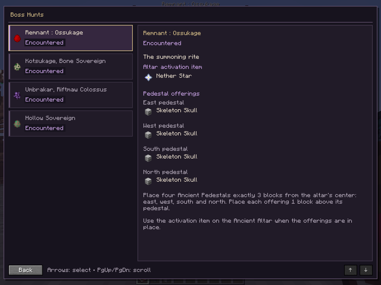 Boss Hunts journal