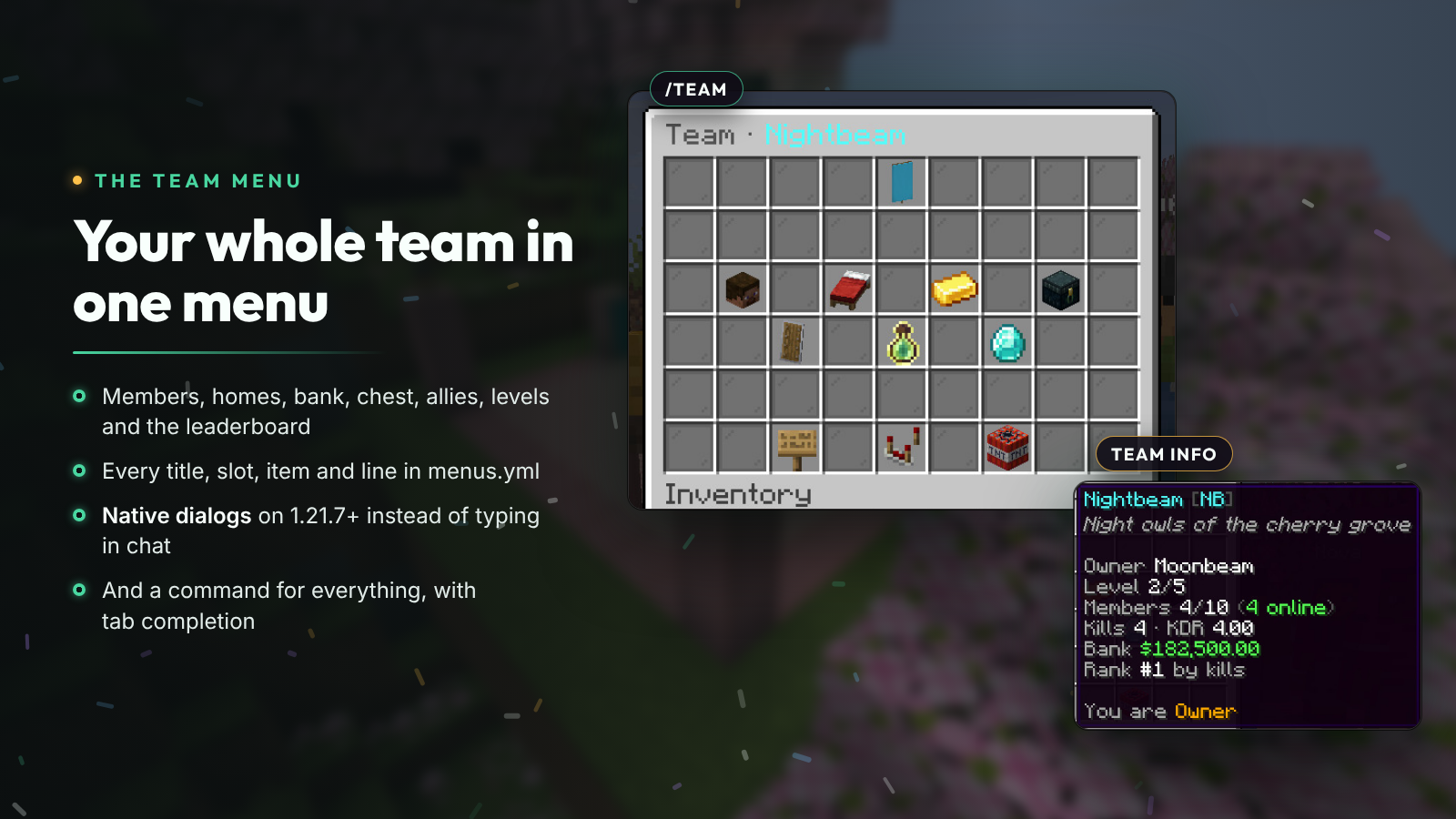 Your whole team in one menu
