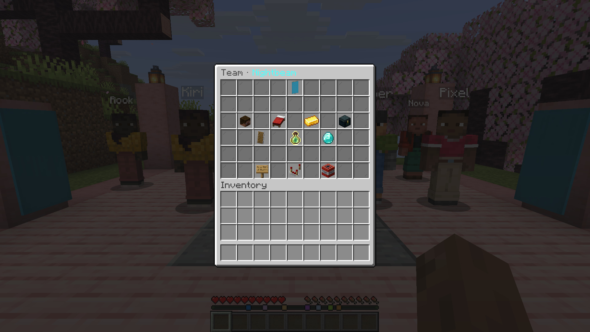 The team menu