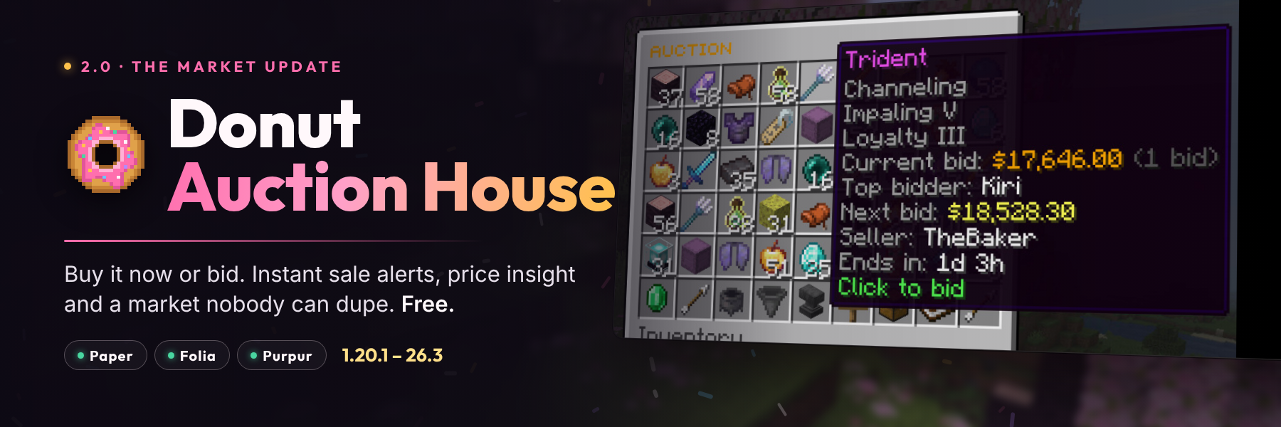 DonutAuctionHouse 2.0: The Market Update