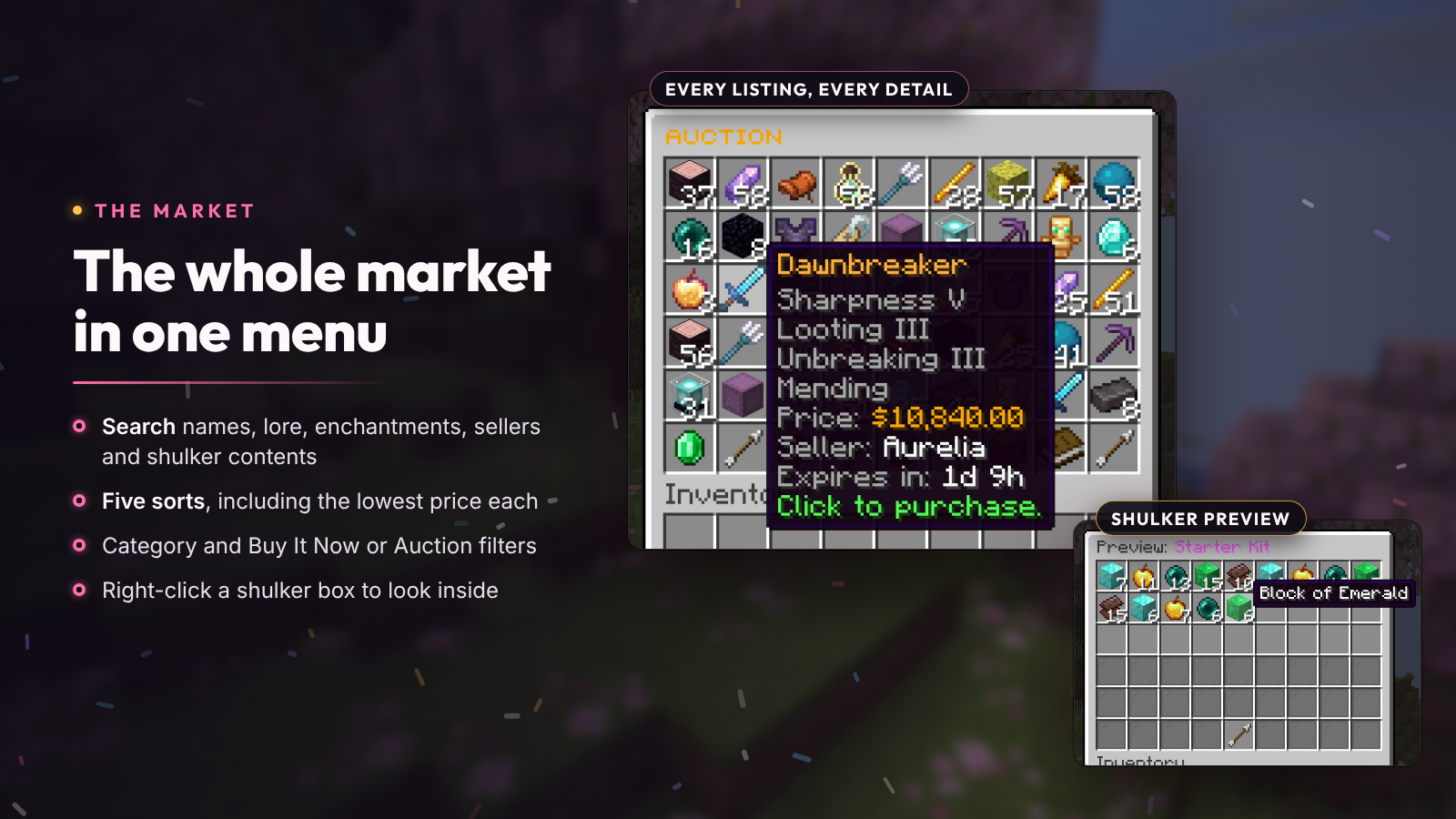 The whole market in one menu