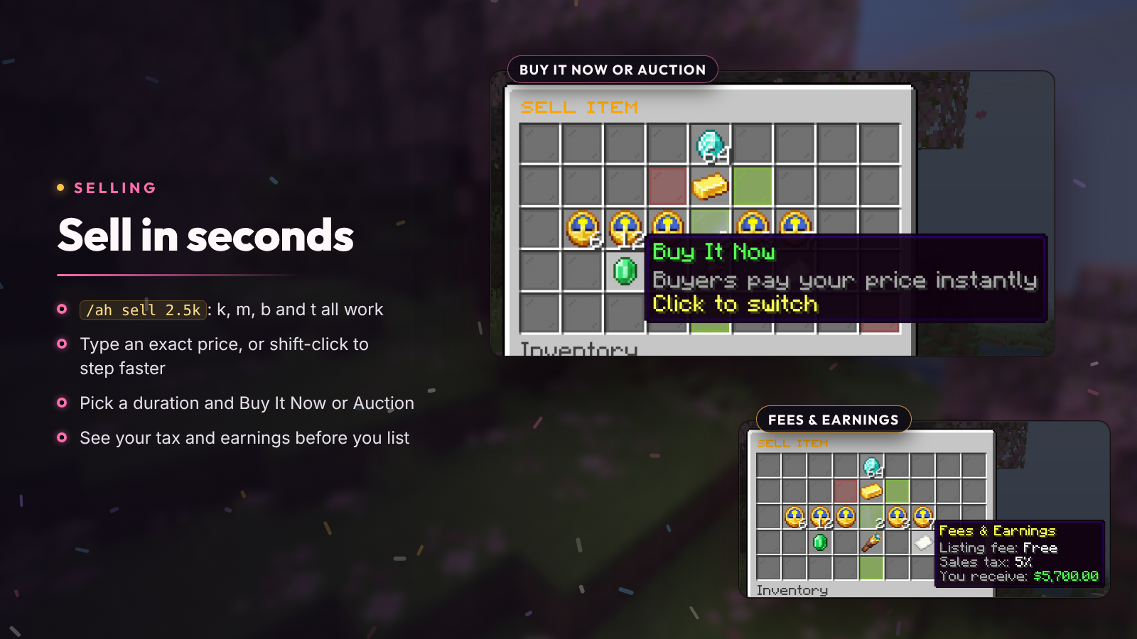 Sell in seconds