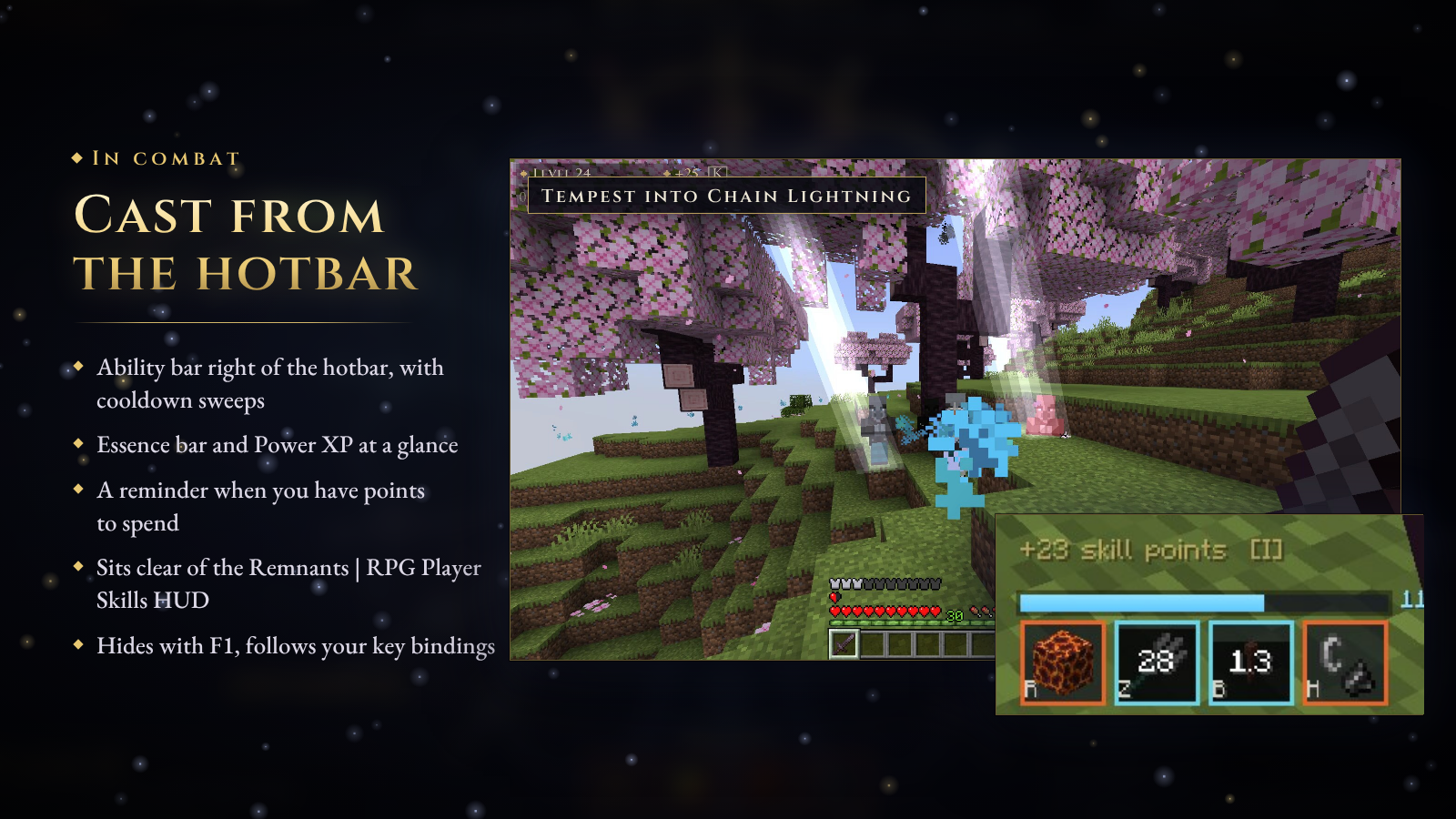 Cast from the hotbar