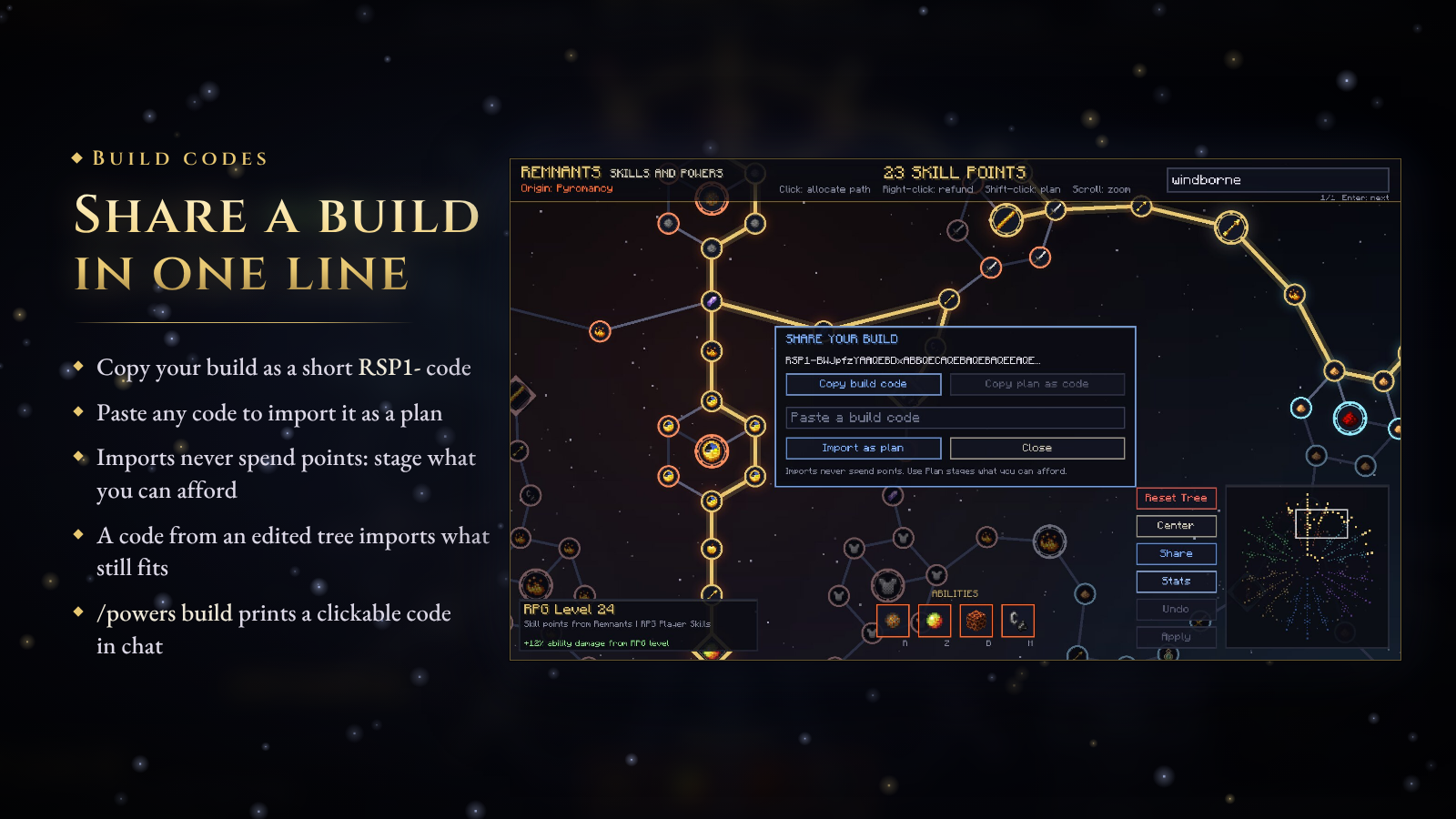 Share a build in one line
