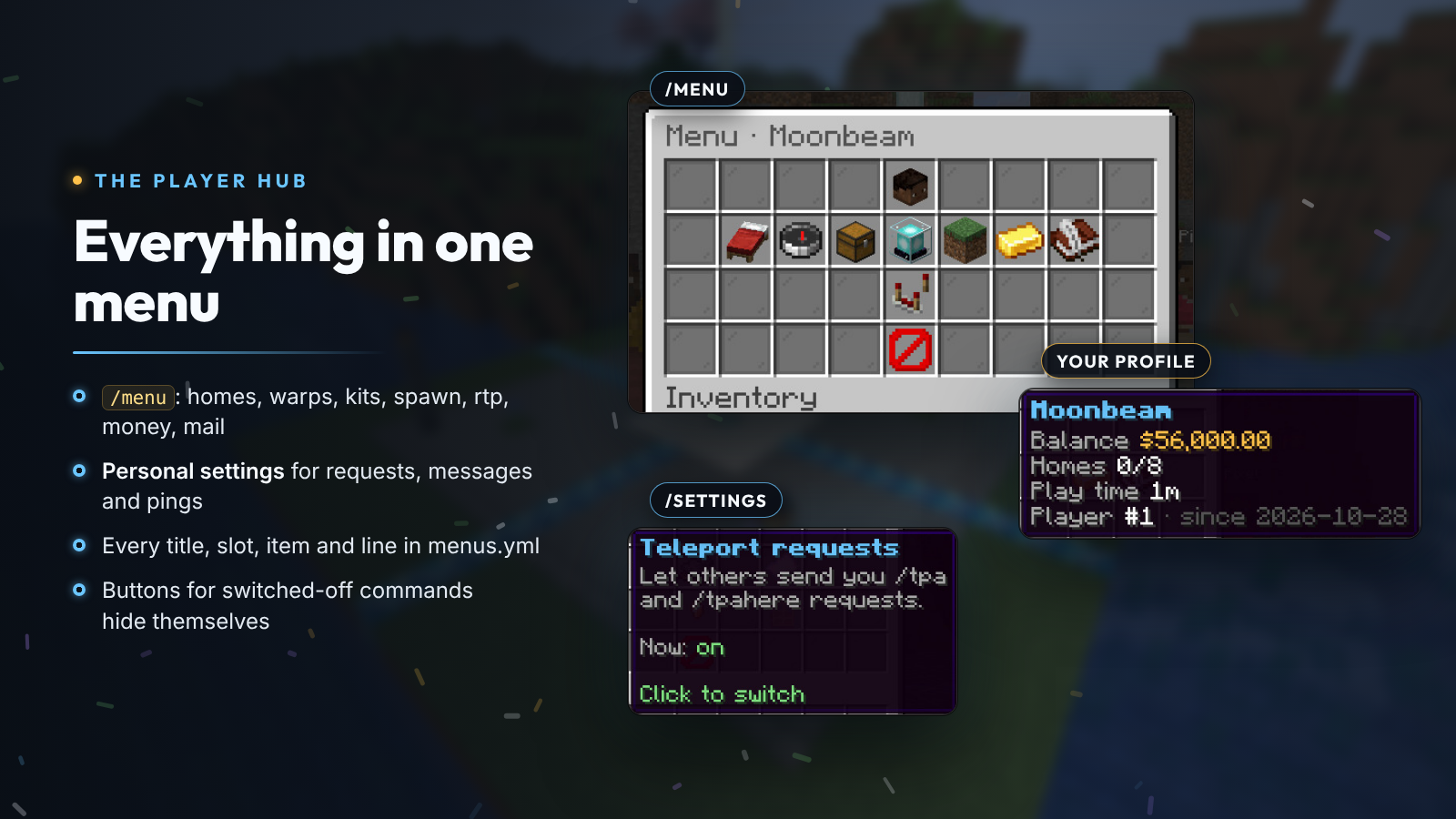 Everything in one menu