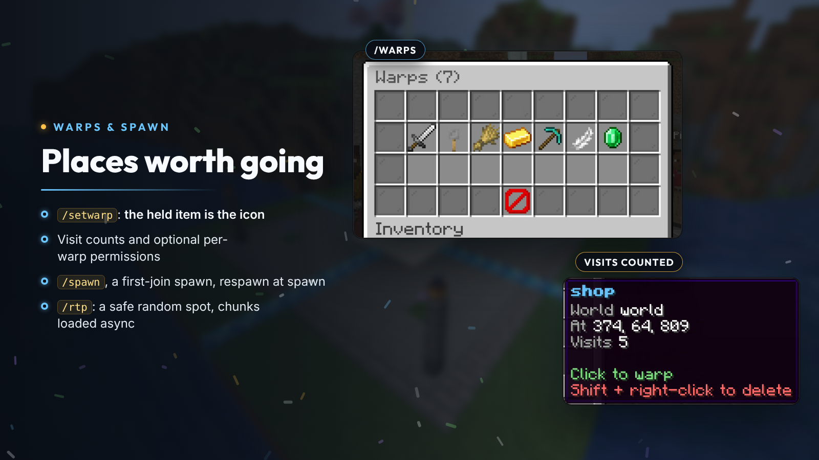 Warps and spawn