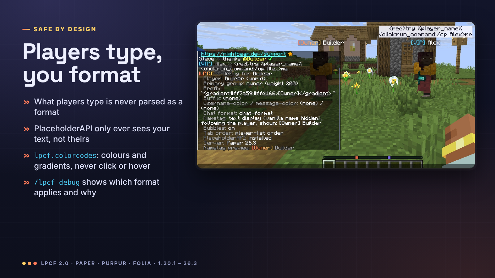 Players type, you format