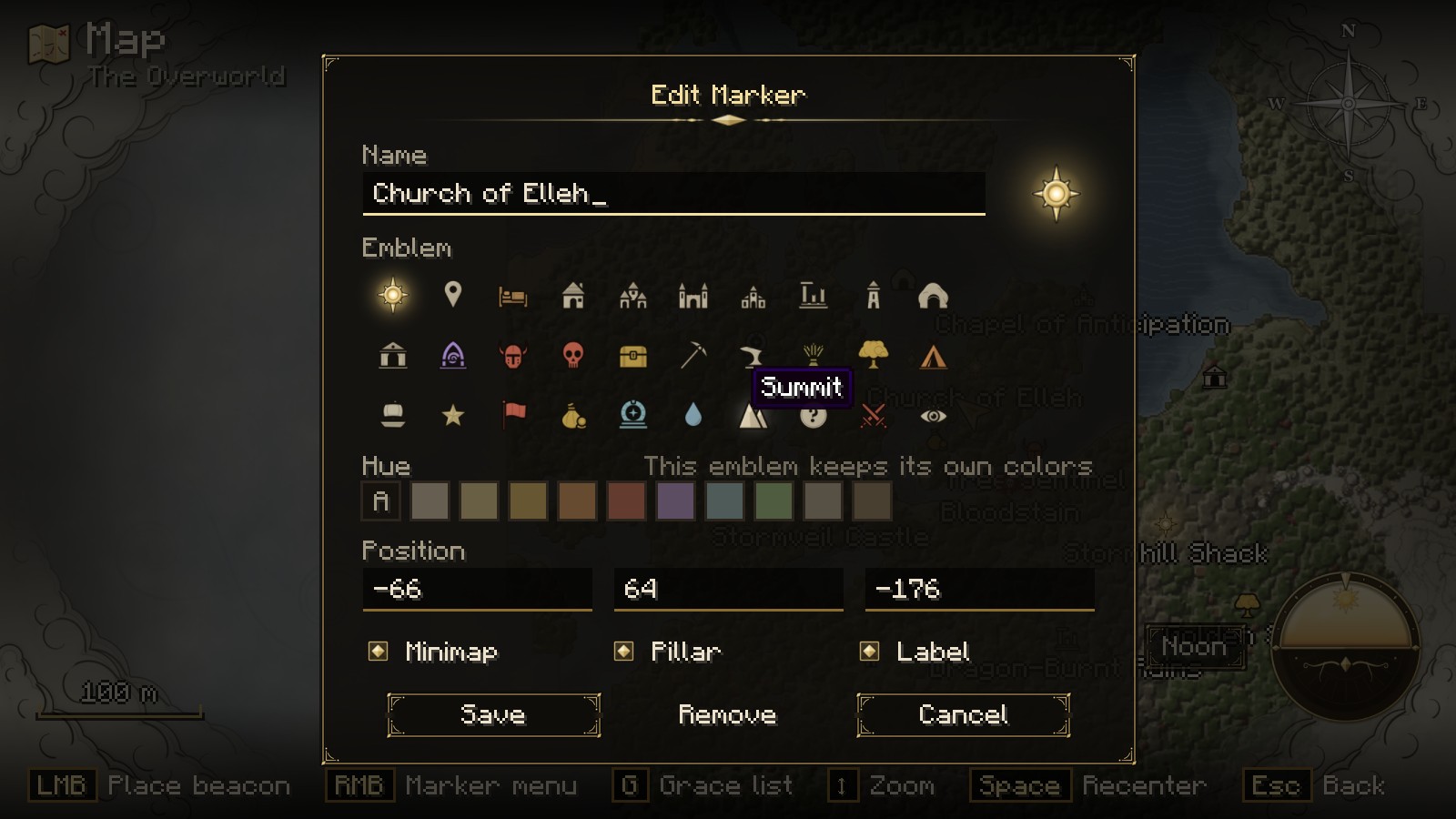 The marker editor