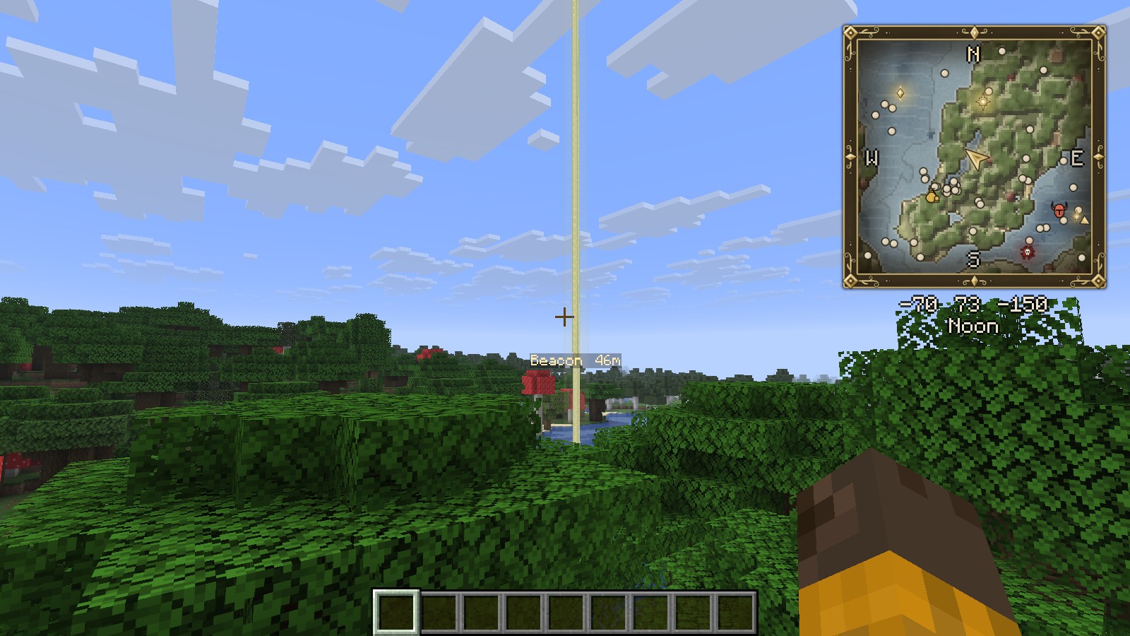 The square minimap, north up