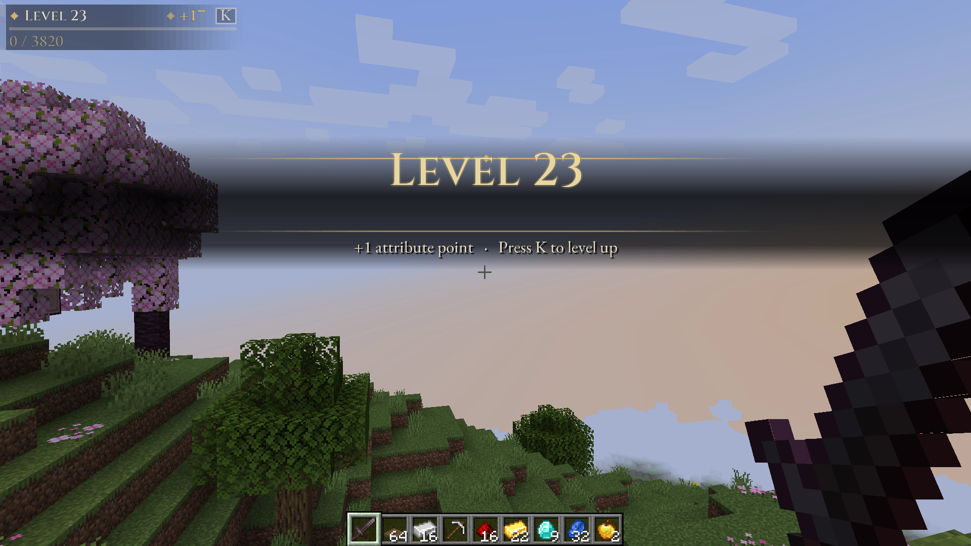 Level-up banner in game