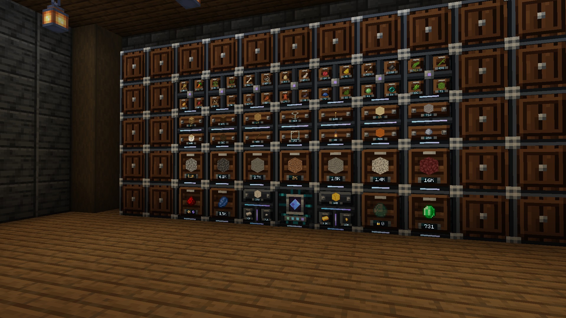 A drawer wall with a controller and compacting drawers