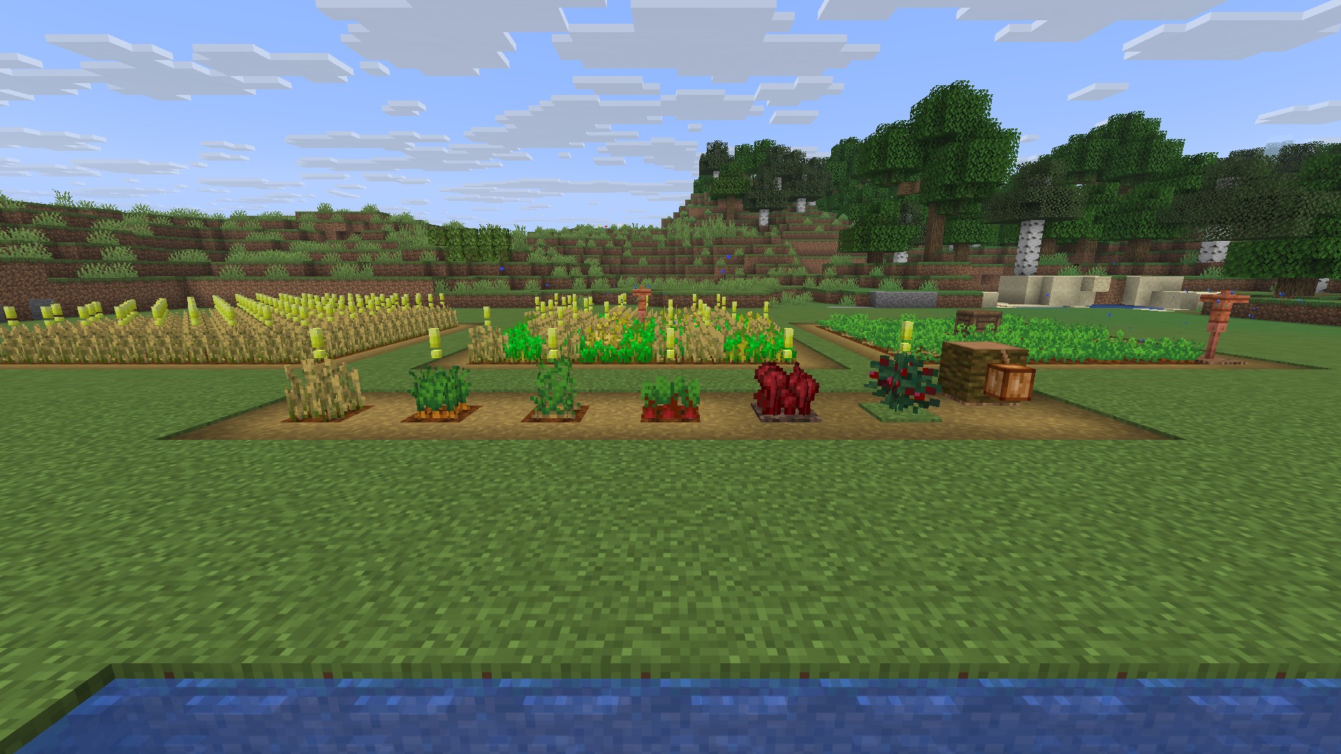 Every crop the mod harvests