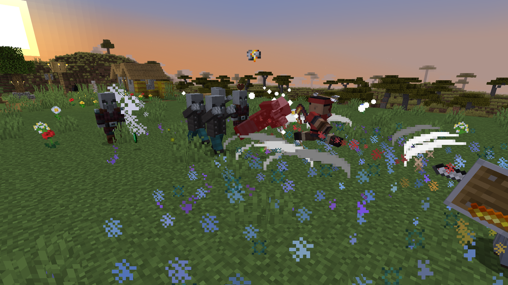 The Bulwark's Challenge ring spreads out while the Skirmisher whirls