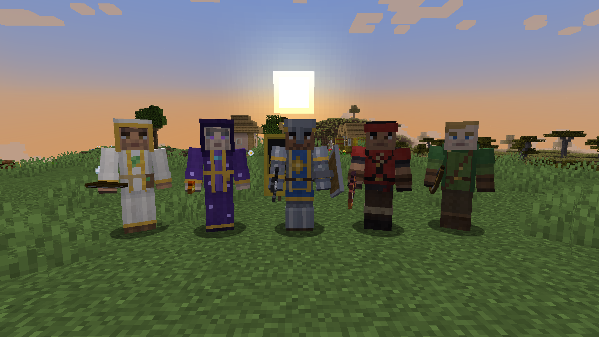 The warband: Mender, Arcanist, Bulwark, Skirmisher and Ranger