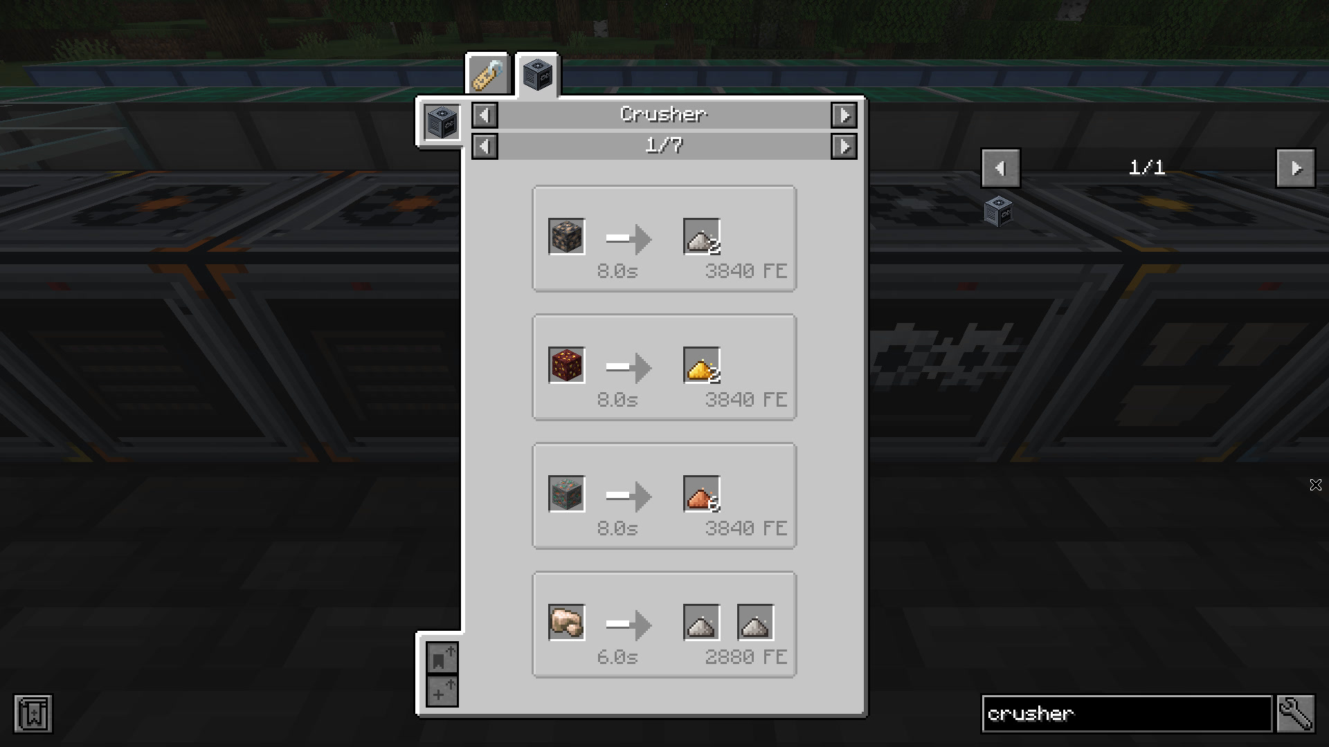 JEI recipes