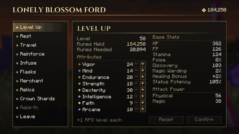 Five rune levels at a shrine become five RPG levels