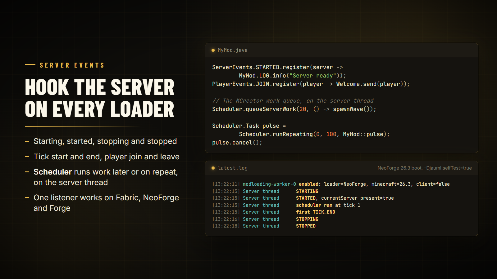 Hook the server on every loader