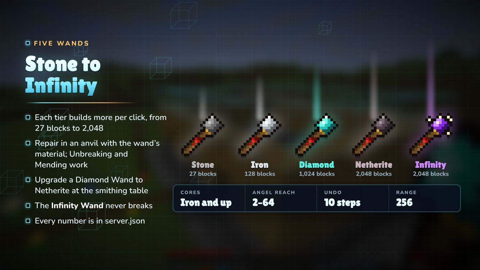 Five wands from Stone to Infinity