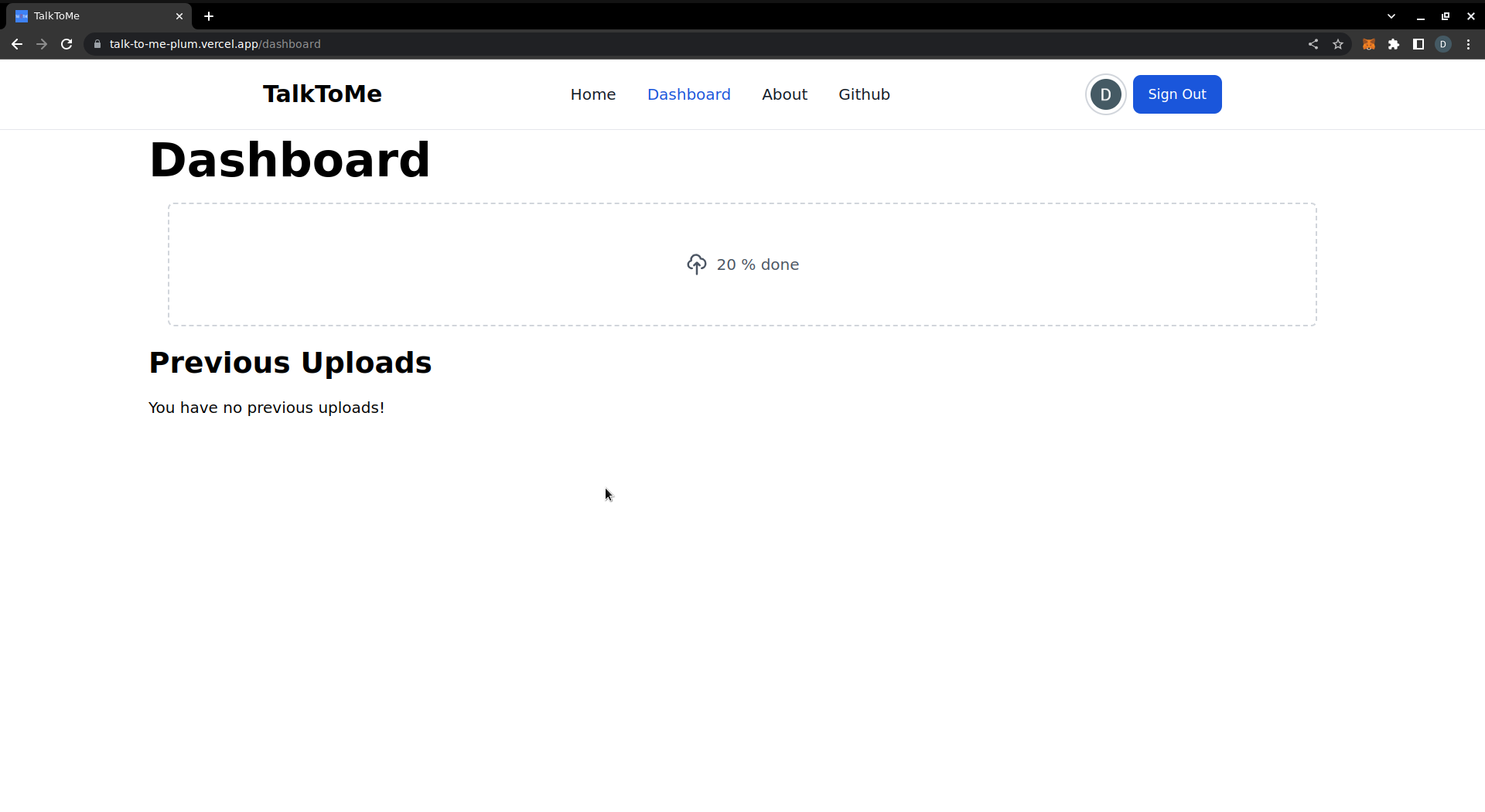 Dashboard for a New User