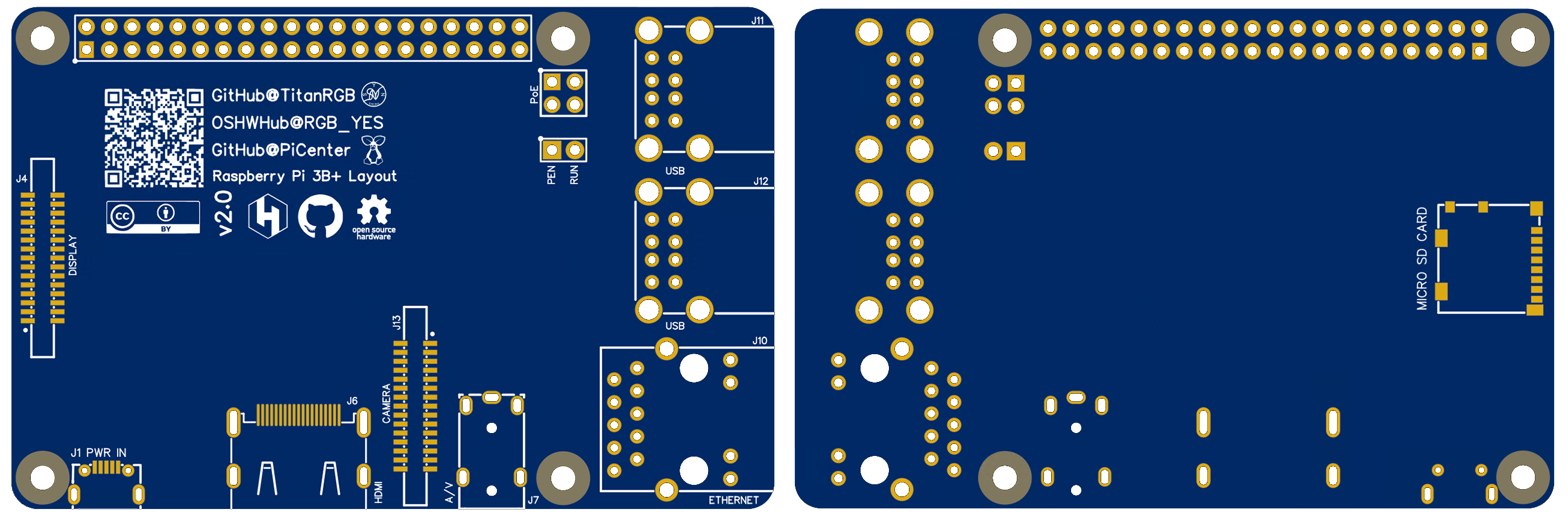 MechanicalLayout RaspberryPi3BP board, published by MehverOSHW