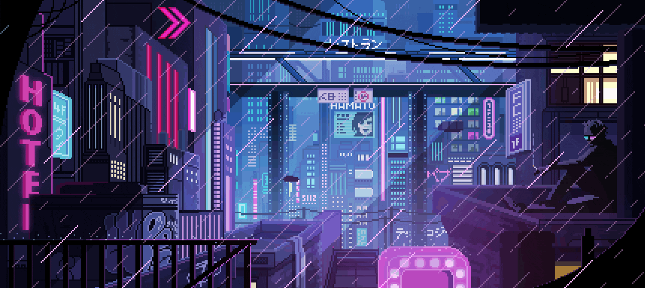 Cyberpunkish Pixel Art City
