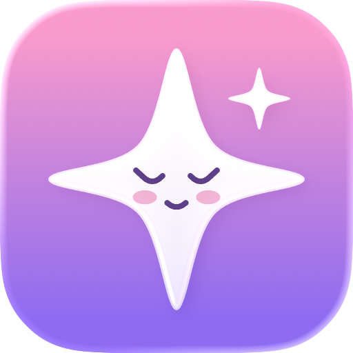 Meraline app icon: a smiling sparkle
