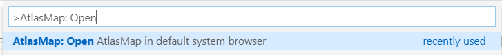 Open AtlasMap command in palette
