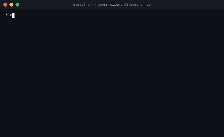 MemTether — cross-client AI memory in action