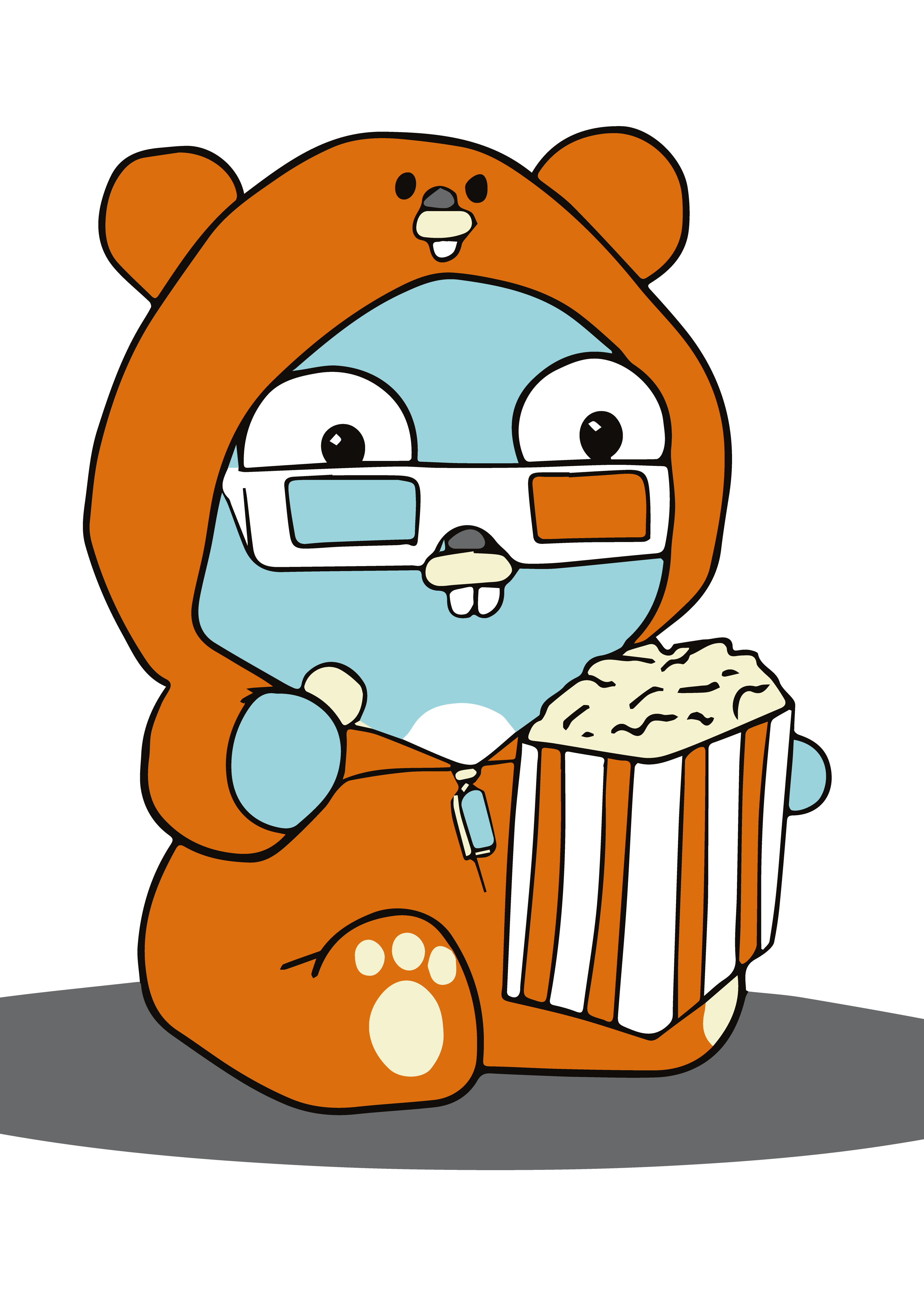 A cute gopher eating popcorn
