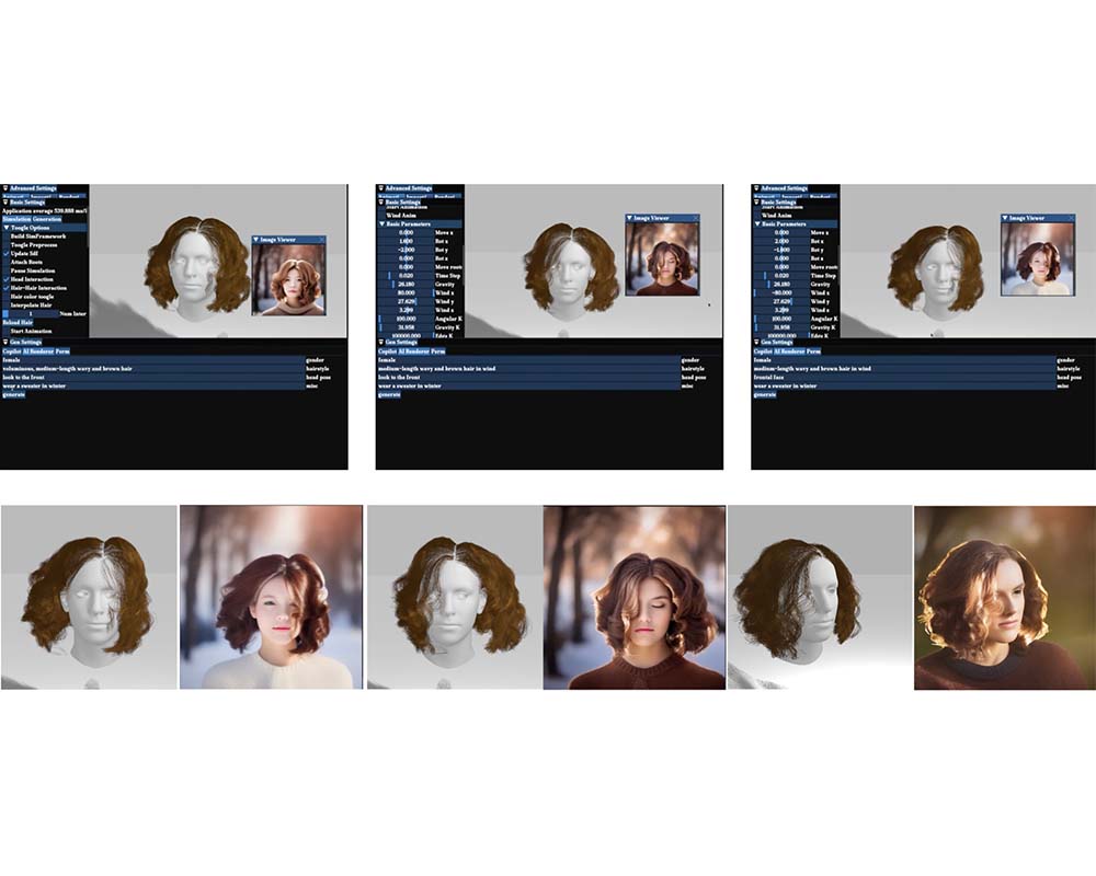 Teaser for Digital Salon: An AI and Physics-Driven Tool for 3D Hair Grooming and Simulation