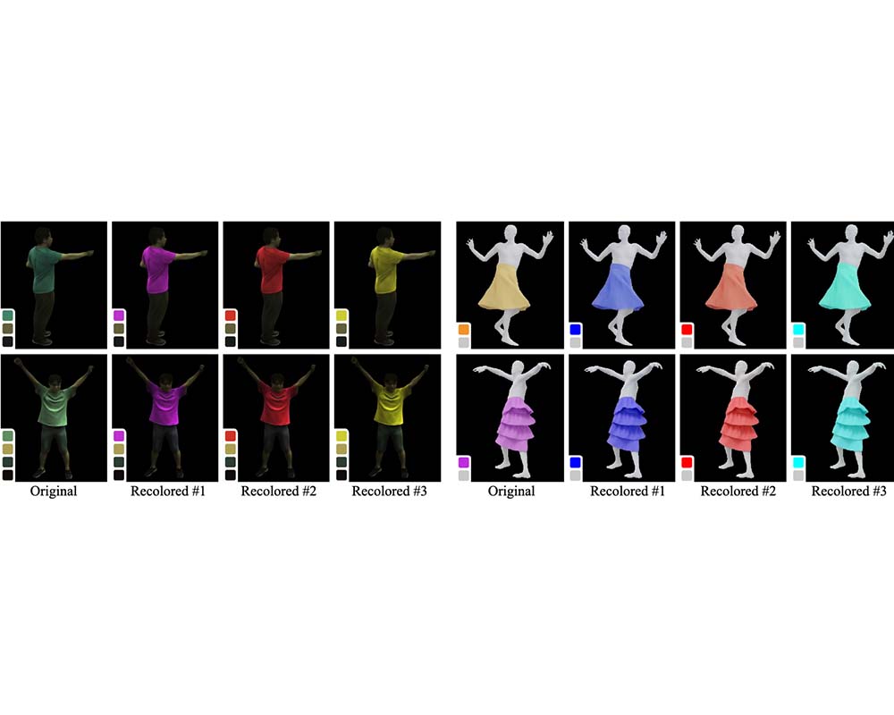 Teaser for Garment Animation NeRF with Color Editing