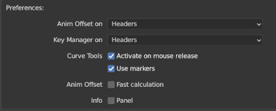 settingns in preferences