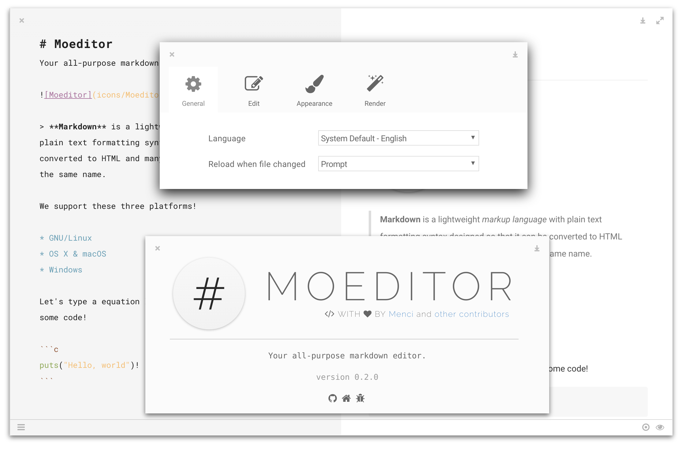 Moeditor About