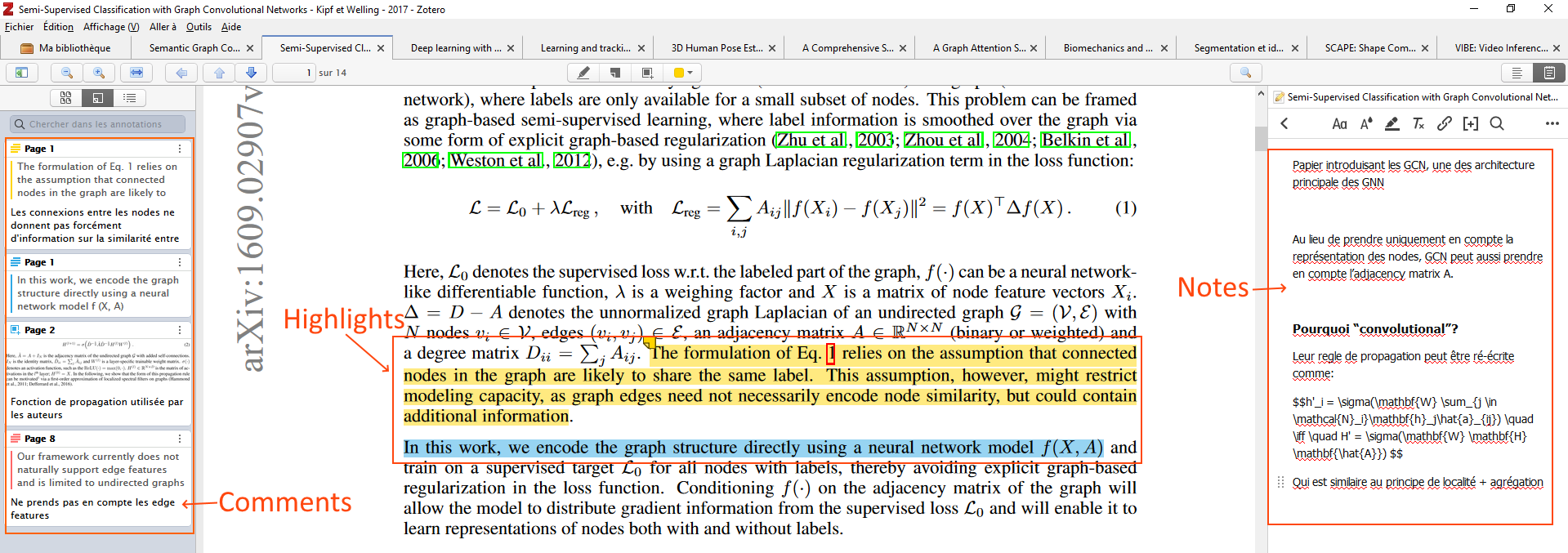 Figure 2: Annotation example with (Kipf et Welling, 2017)