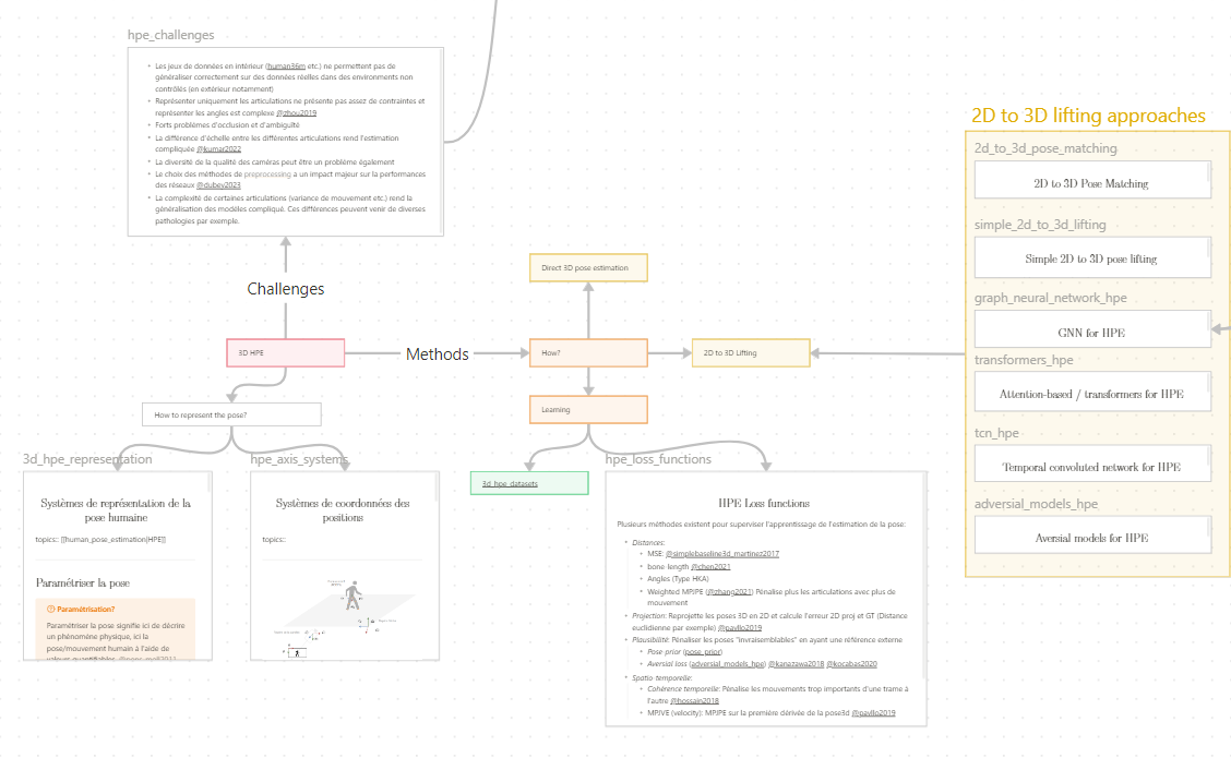 Figure 6: Mindmap example for 3D HPE