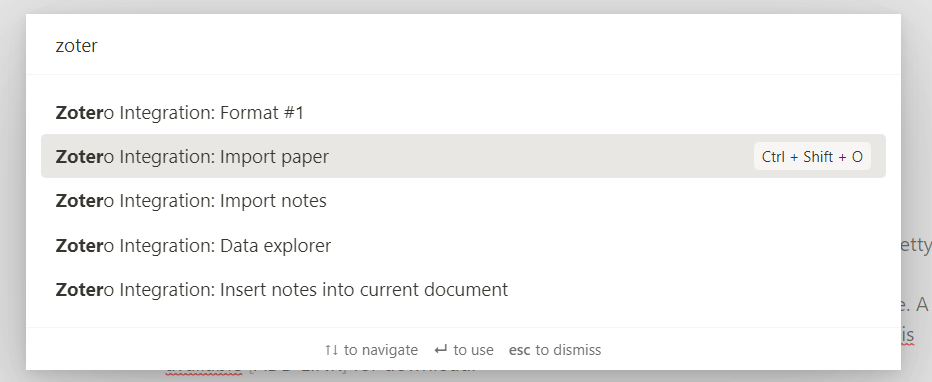 Figure 3: Import paper from Zotero