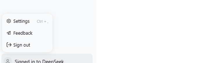 Opening Settings from the sidebar