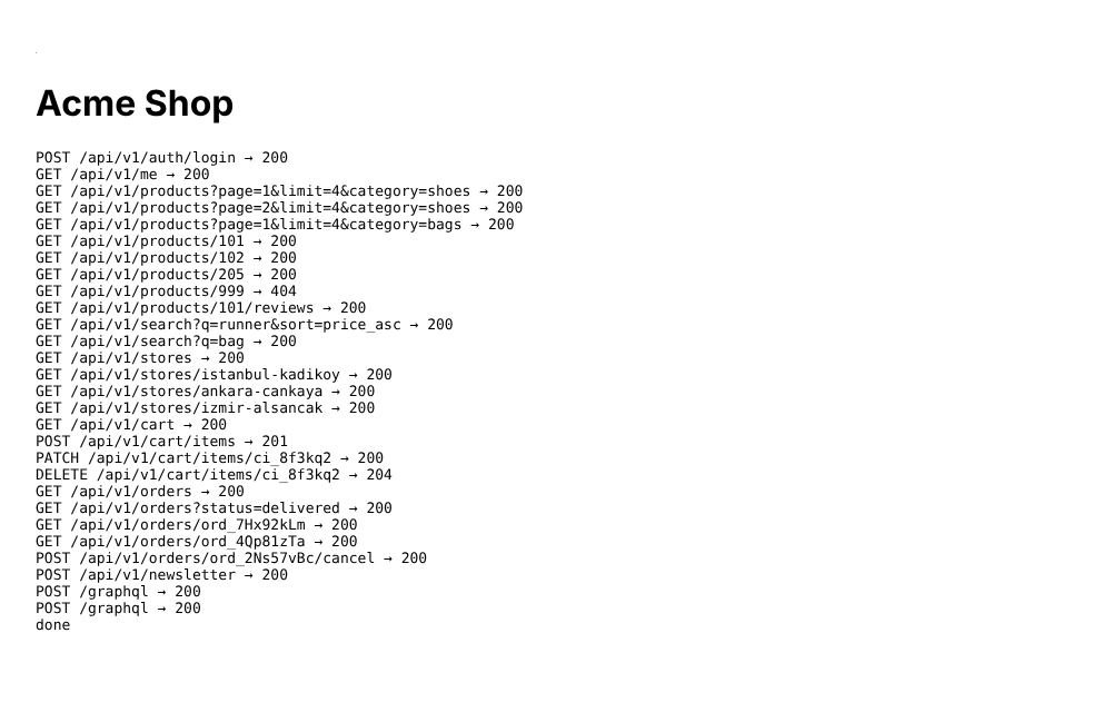 The demo shop in Chromium, calling its API