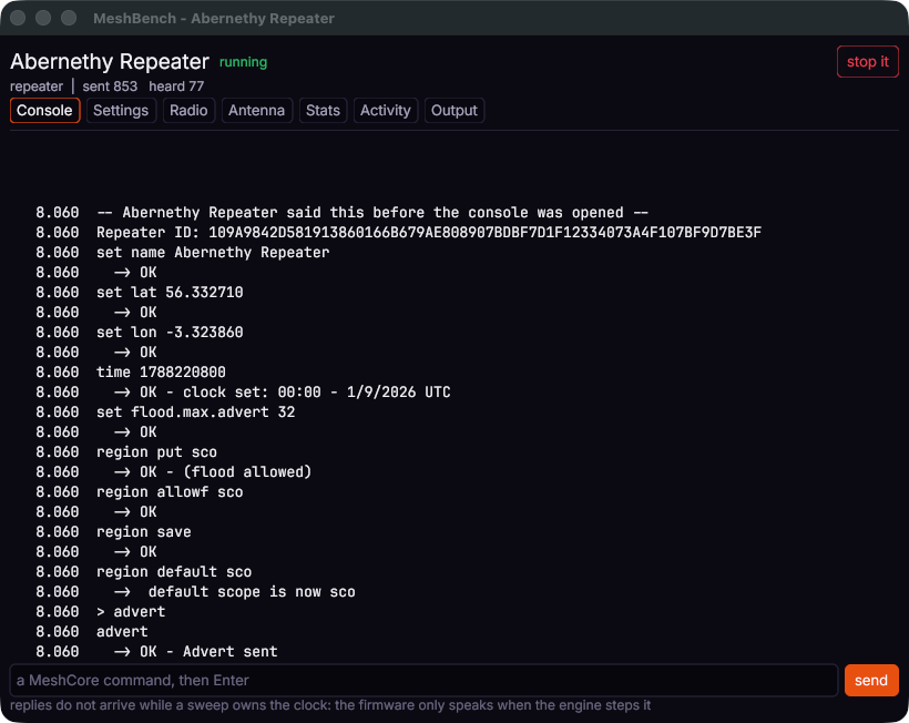 node console