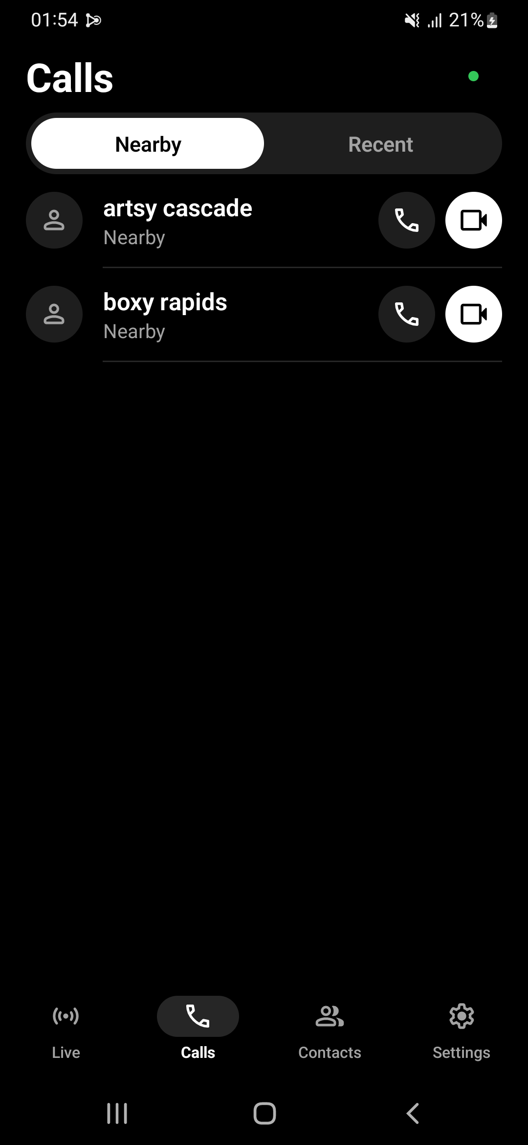 Calls: people nearby