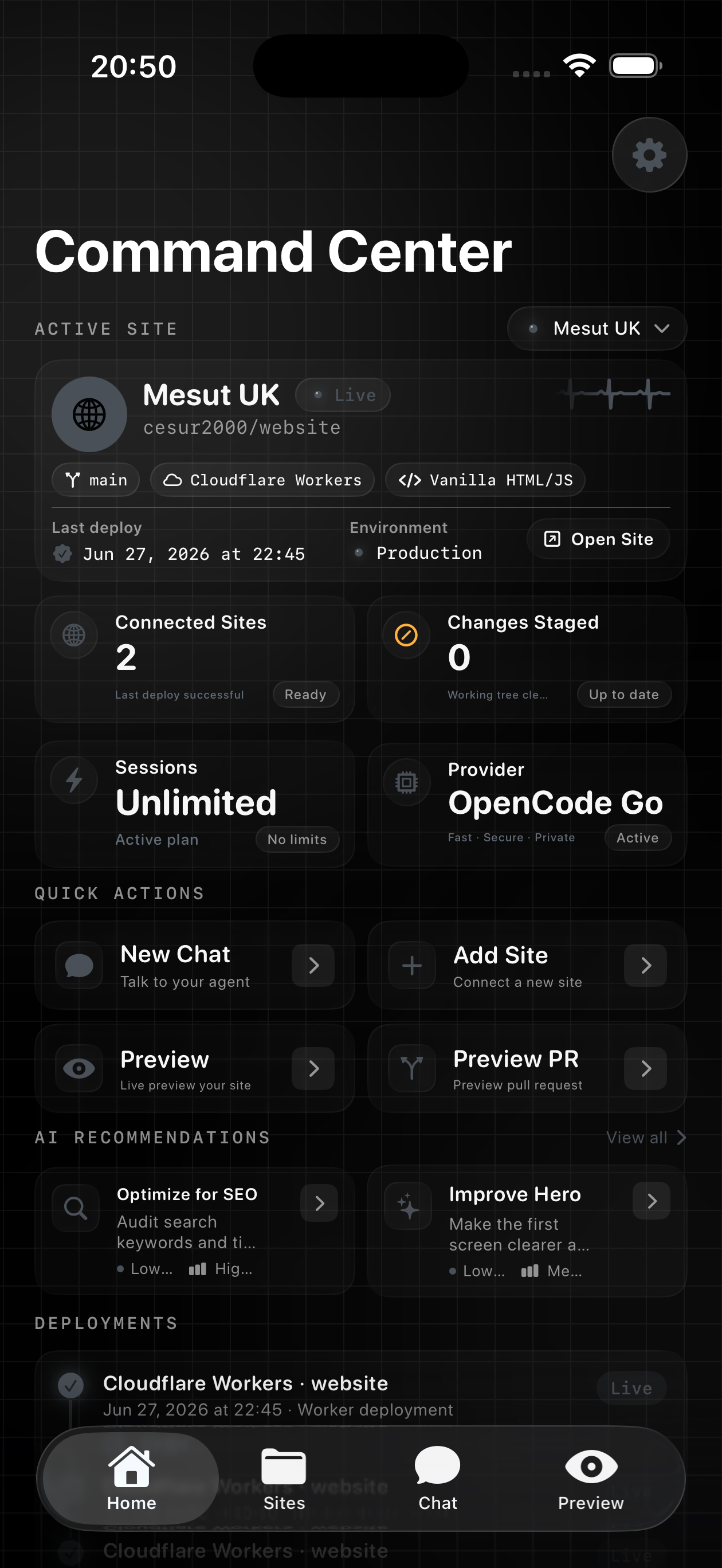 Screenshot 1 of SiteAgent