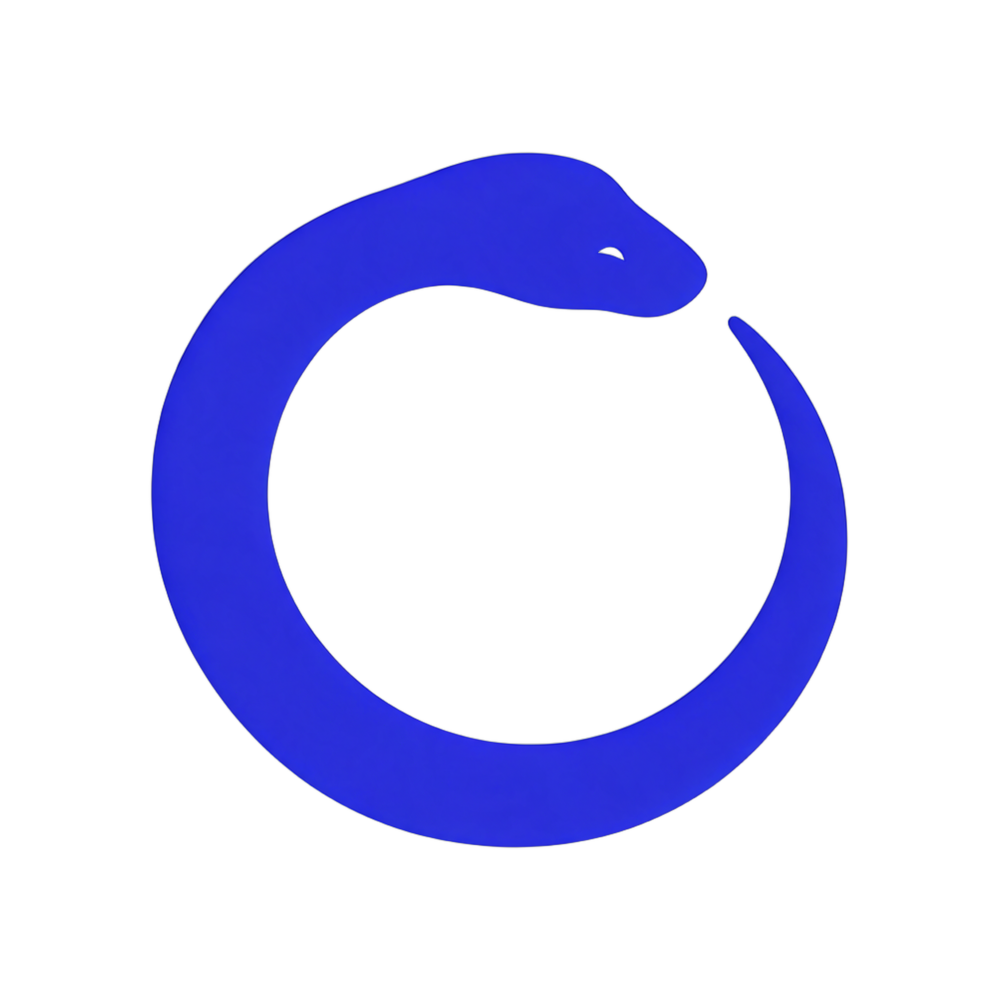 Ultramarine — a blue snake forming an open loop