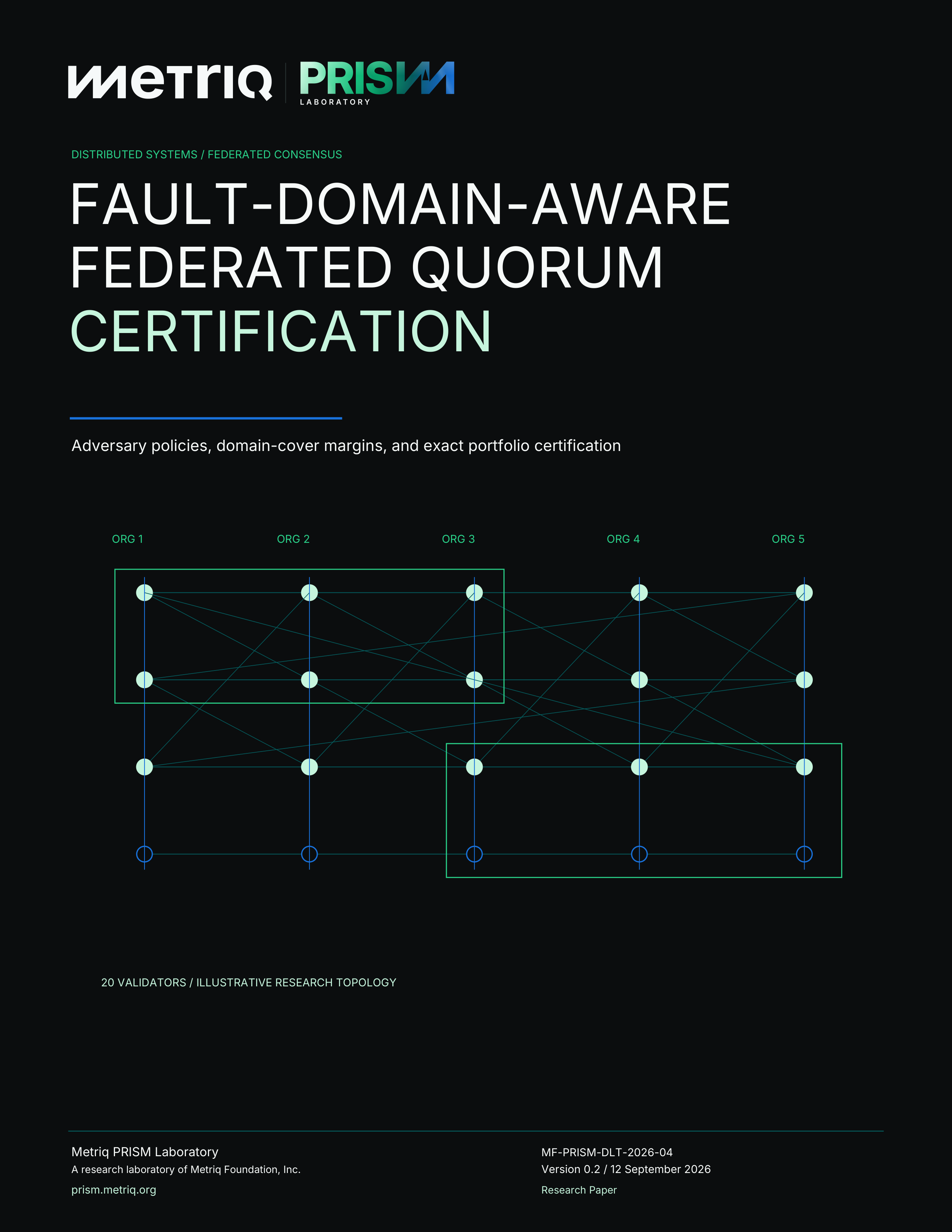 Cover of Fault-Domain-Aware Federated Quorum Certification